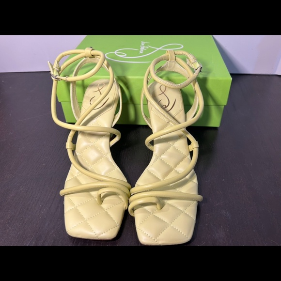 Sam Edelman Maven Strappy Leather Padded Heels Shoes Kiwi Green Womans 10M - Picture 4 of 16